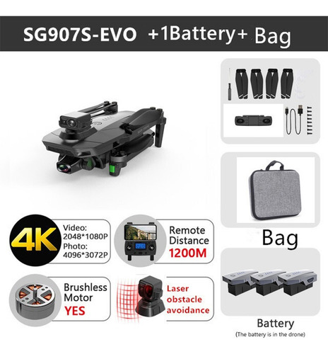 Mini Drone Con Cámara Evitar Obstáculos 4k Gps Wifi 3