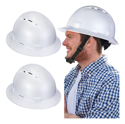 Silicherry Casco De Seguridad De Ala Completa, Ventilado, 2 