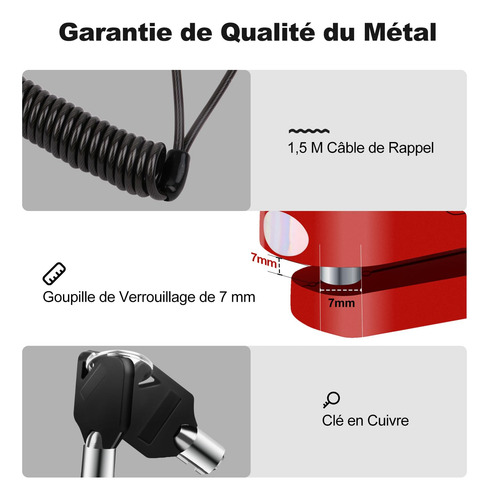 Agptek - Alarma De Bloqueo De Disco Con Cable De Recordator.
