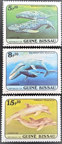 Guinea Bissau Fauna, Serie Yv 307-13 Ballenas 84 Mint L18970