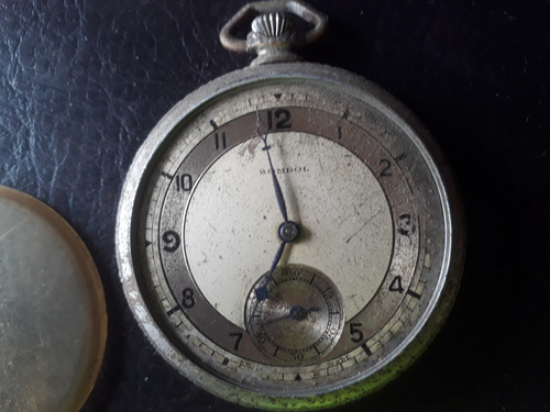 Antiguo Reloj De Bolsillo Sombol - 15 Rubis -swiss Made-leer (Usado)