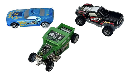 Hot Wheels Fast Racer Pullback (fricción) Pack X3 Original! Verde