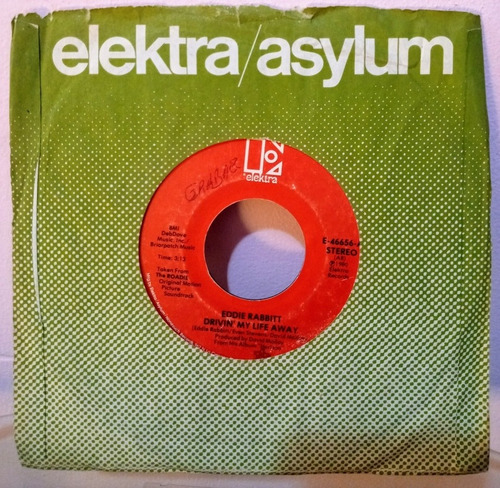 Eddie Rabbitt Driving My Life Away Vinilo Ep 45 Rpm (Usado)