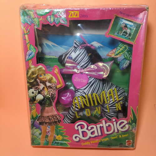 Zebra Zizi, Barbie Animal Lovin, Barbie Zoológico Año 1988 (Usado)