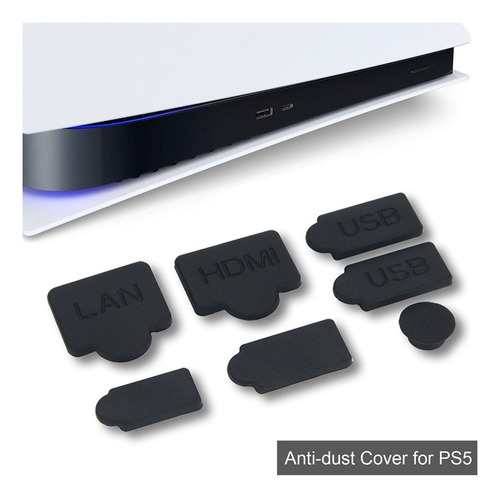 Set De 7 Tapones De Silicona Anti Polvo Para Conectores Ps5