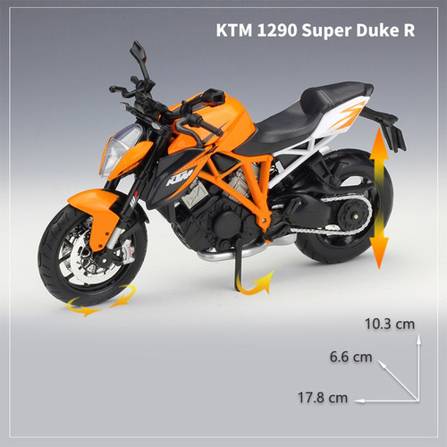 Ktm 1290 Super Duke R Miniatura Metal Moto Con Base 1/12