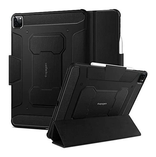 Imagen 1 de 6 de Funda Spigen Rugged Armor Pro iPad Pro 12.9 2020 Porta Lapiz