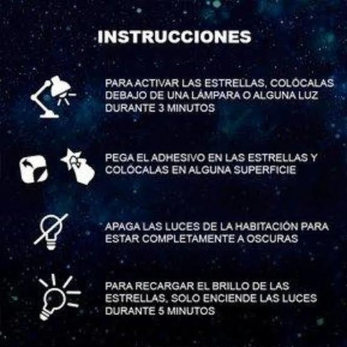100 Estrellas Pared Stickers Fluorescentes Fosforescentes