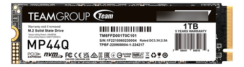Ssd Team Group Mp44q Nvme 1tb Pci E 4.0 M.2 Tm8ffd001t0c101