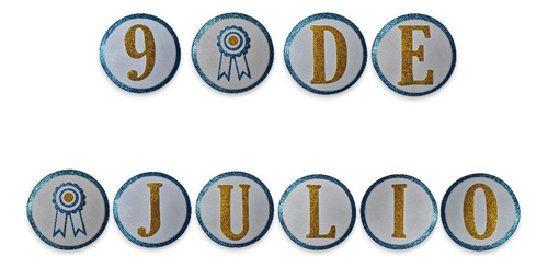 Banderín Guirnalda Actos Patrios - Frases - Viva La Patria + Celeste Y Blanco 9 De Julio - Actos Patrios Banderines/guirnaldas 9 De Julio