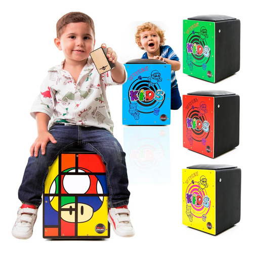 Cajón Infantil Witler Drums Kids Cogumelo Musical