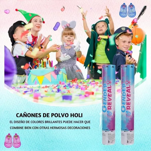 Paquete de 2 poppers de polvo para revelar género, cañón de polvo para  revelar género, humo para revelar género, juegos para revelar género, niño  o niña, cañón para revelar género -  México