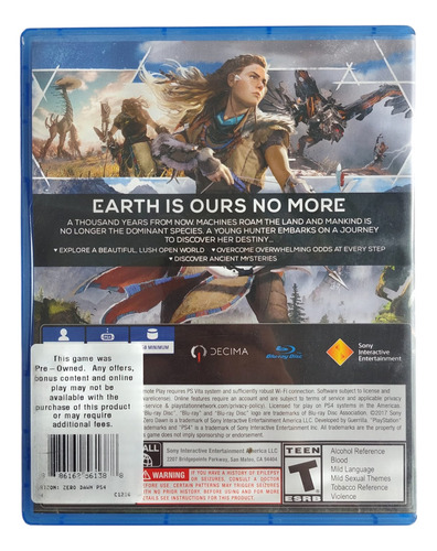 Horizon Zero Dawn Standard Edition Sony Ps4 Físico (Usado)