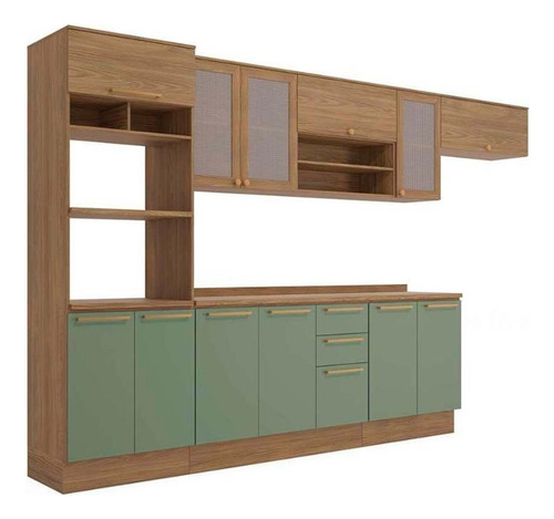 Cozinha Modulada Completa Botanic 8 Peças 3aéreos+2balcões