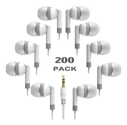 Hongzan Paquete De 200 Auriculares A Granel Para El Aula Par