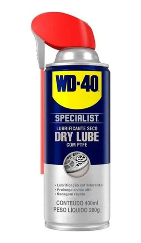 Lubrificante A Seco Aerossol Wd40 Dry Lube 400ml Com Ptfe