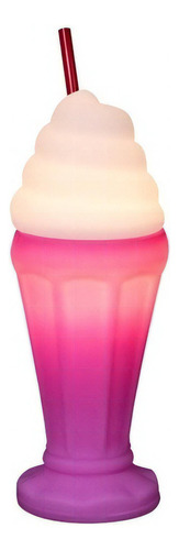 Luminária Milkshake Abajur De Mesa Bebida Drink Sala Quarto Cor Da Estrutura Rosa E Branco