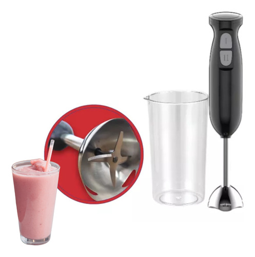 Mixer Triturador Resistente Aço Inoxidável Ergonômico Ideal Cor Preto 127v