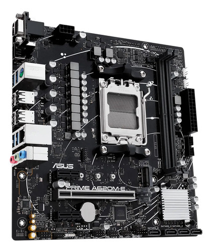 Placa Mae Asus Ddr5 A620m-e Prime Hdmi/dp/vga Am5 Amd Cor Preto