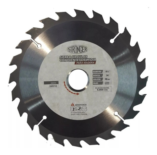 Hoja Sierra Circular 24 Dient Widia 8 1/4'' Stronger 210 Mm