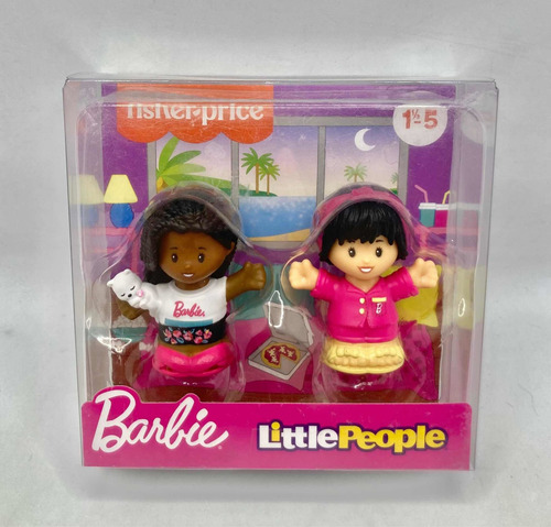 2 Figuras Little People Barbie Niñas En Pijama