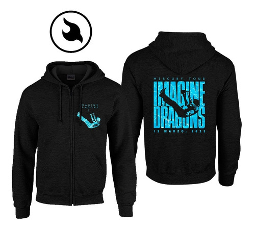 Buzo Hoddie Capota Cremallera Edición Imagine Dragons 12 M