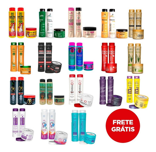 30 Produtos (10 Kits) Shampoo + Condicionador + Máscara R2