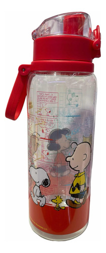 Snoopy Botella De Plástico Con Tapa 950ml 100% Nueva Peanuts