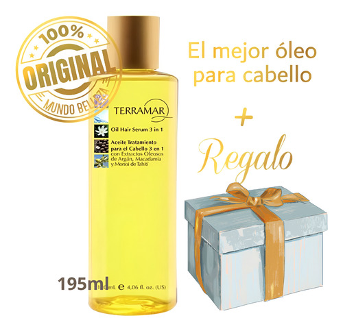 Aceite De Argan Para Cabello 3 En 1 Terramar 195ml + Regalo