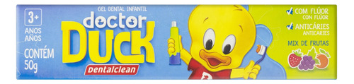 Gel Dental Infantil com Flúor Mix de Frutas Doctor Duck Dentalclean Caixa 50g