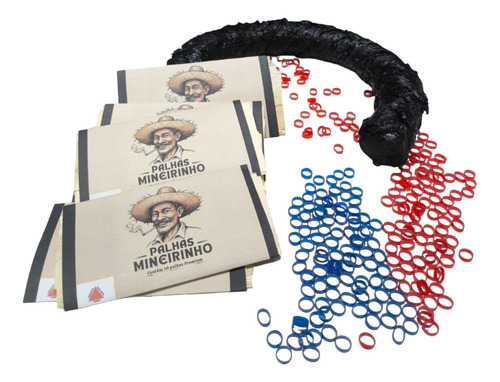 Palhas Mineirinho 6 Pacotes /300g Fumo De Corda + 200 Anilha Premium