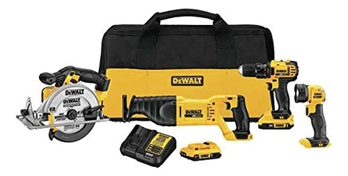 Juego Combinado Dewalt 20v Max, Compacto De 4 Herramientas