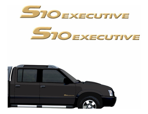 Emblema Adesivo Resinado S10 Executive 2003 Par S10r54 Cor Dourado