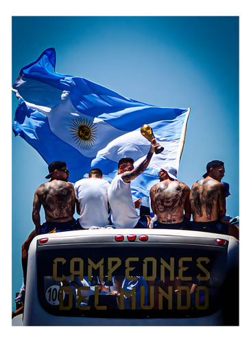 Poster Festejos Argentina Campeon Autoadhesivo 100x70cm#1260