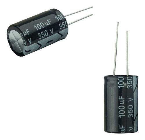 5x Capacitor Eletrolítico 100uf X 350v 105º Kit C/ 5 Peças