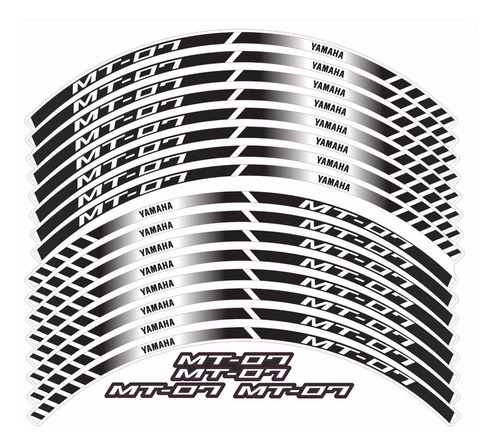 Kit Adesivo Friso Refletivo Roda Moto Yamaha Mt 07 Ca-13358 Mt07