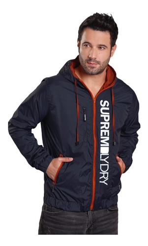 Imagen 1 de 4 de Chaqueta Hombre Rompevientos Deportiva Impermeable Invierno Con Capota Capucha Moda Masculina Liviana Urbana Ropa De Calle Calidad Premium