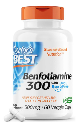 Benfotiamina 300 Mg Con Benfopure Doctor's Best 60 Cápsulas
