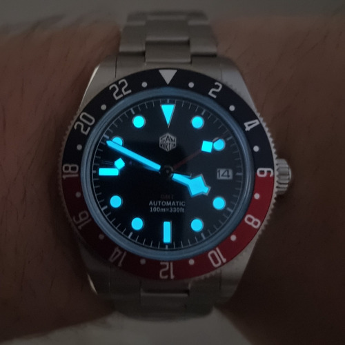 Relógio San Martin Gmt Diver Seiko Nh34 Vintage Safira