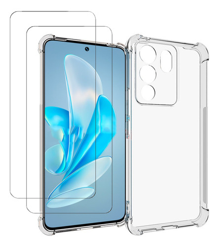 Funda For Vivo V30 Lite Suave Carcasa Y 2 Micas