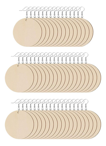 50 Pendientes De Madera Sin Terminar En, Suministros Para