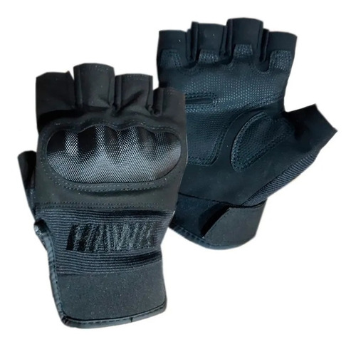 Guantes Medio Dedos Cortos Hawk Army Black Short Finger Xl