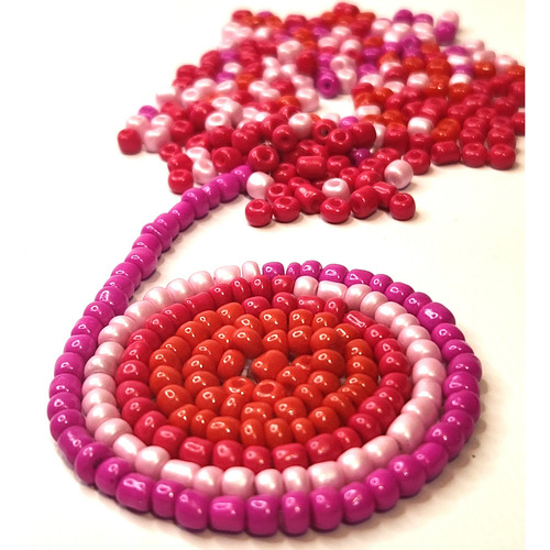 Mostacillon 100gr Esmaltado Bijou Accesorios Collar Pulsera Rojo 3.5 Mm 4 Mm