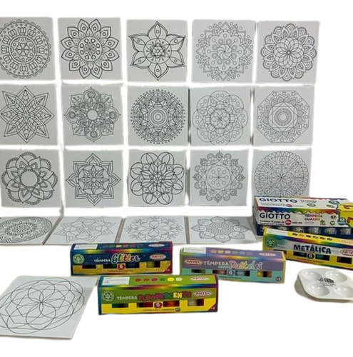 Kit Máximo Cuadros Mandalas 14x14 Diseño Amor Y Vida