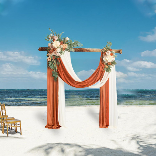 * Conjunto De Flores Sintéticas For Arco Nupcial, Naranja
