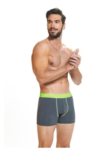 Paquete 6 Boxers Para Hombre Black Secret Estilo 2621 Gris