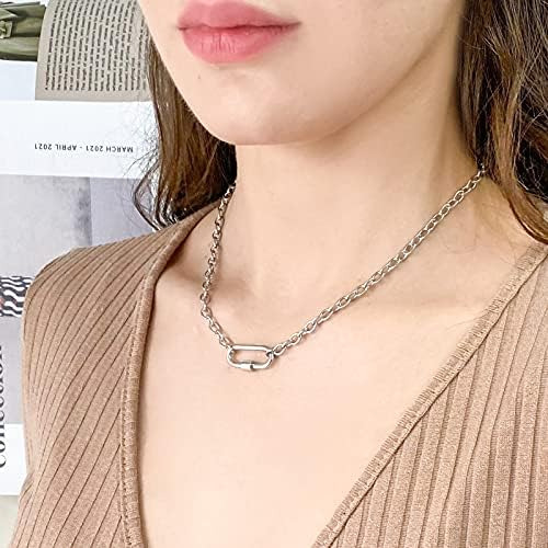 Modsjll Collar Con Candado For Mujer, Gargantilla De Cadena