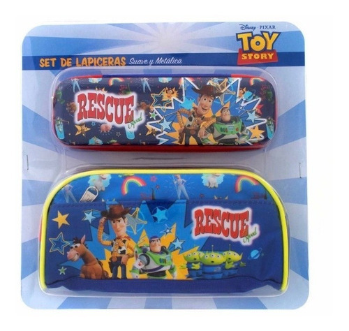 Set Estuche Lapicera Suave Y Metalica Toy Story Disney 2pz Color Azul
