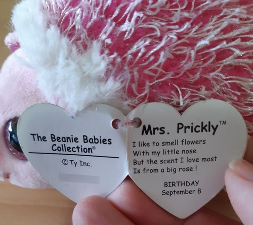Imagen 5 de 6 de Peluches Ty Beanie Baby El Erizo Rosado Sra Prickly
