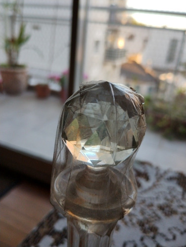 Antiguo Botellón Chico Con Su Tapón De Cristal Fasetado (Usado)